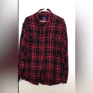 George Red and Black Flannel Checkered Shirt 2XL